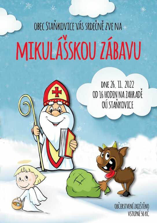 Mikulášská zábava 26.11.2022 od 16 hodin na zahradě UÚ Staňkovice