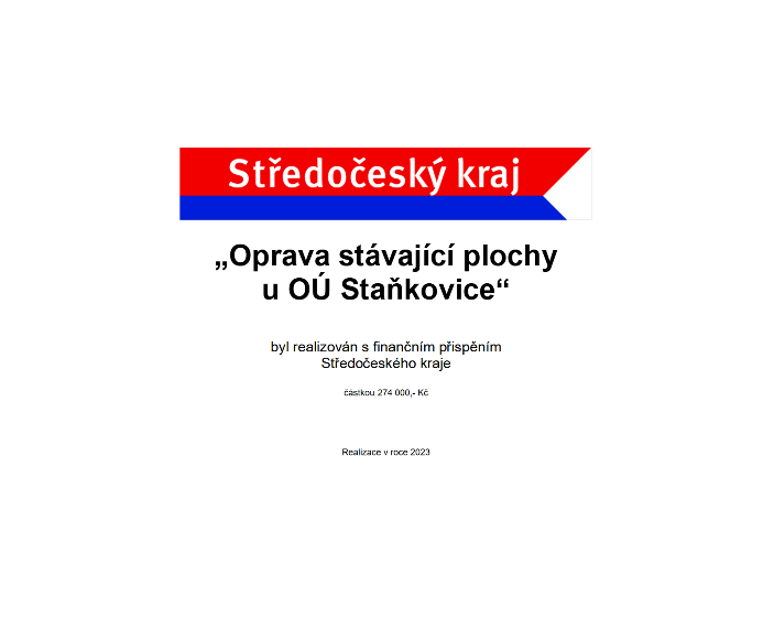 Obec Staňkovice - Oprava stávající plochy u OÚ Staňkovice